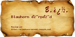 Blauhorn Árpád névjegykártya